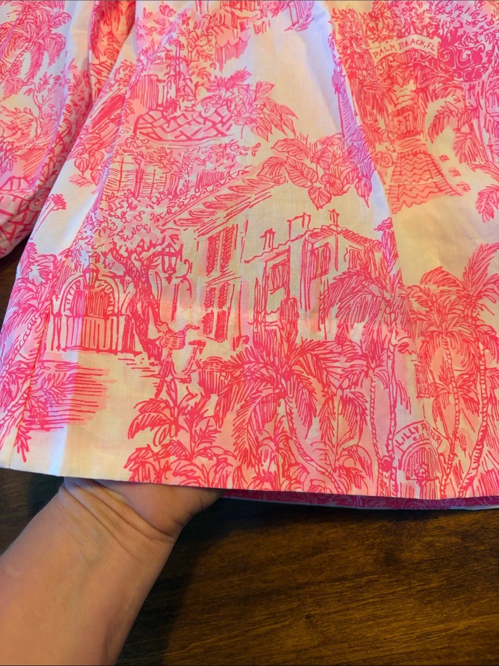 Lilly Pulitzer Barbara 3/4 Sleeve Cot White and Hot Pink